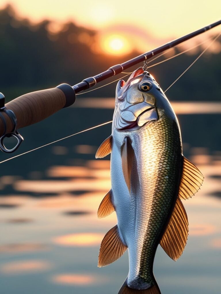 Fishing rod and salmon