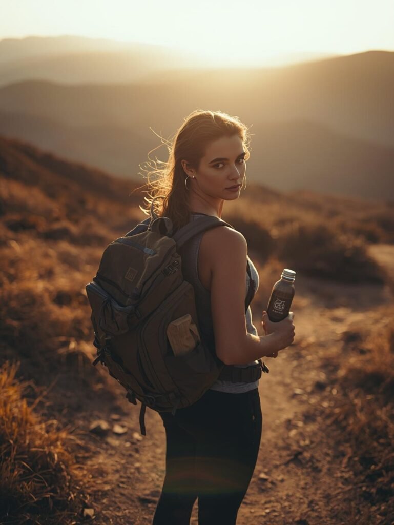 Woman and best water bottle for travel