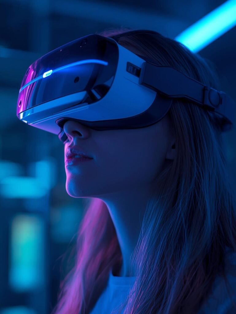 Woman and best vr headset for iphone