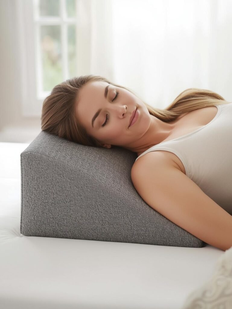Woman and Best Wedge Pillow for Side Sleepers