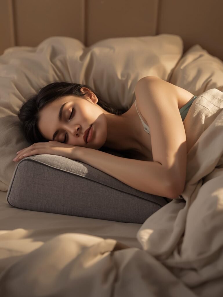 Woman and Best Wedge Pillow for Side Sleepers